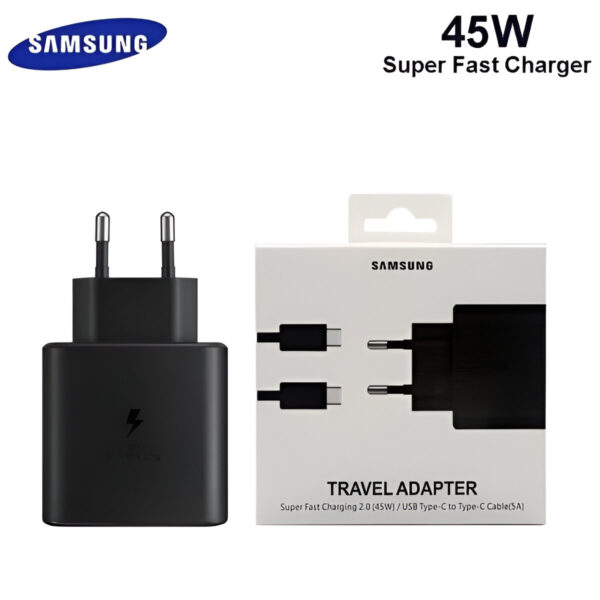 Samsung 45W Charger | Super Fast Charging | USB Type C Fast Charger and Original Cable | Best for Samsung Phones
