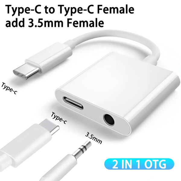 USB Type C & Lightning to 3.5mm Audio Adapter - Image 2