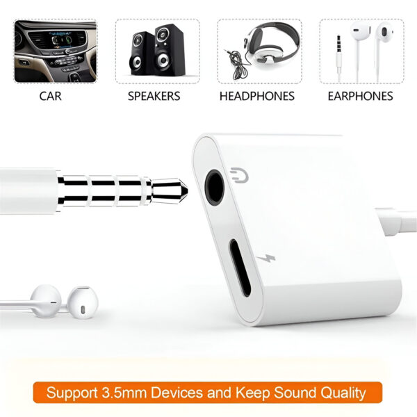 USB Type C & Lightning to 3.5mm Audio Adapter - Image 3